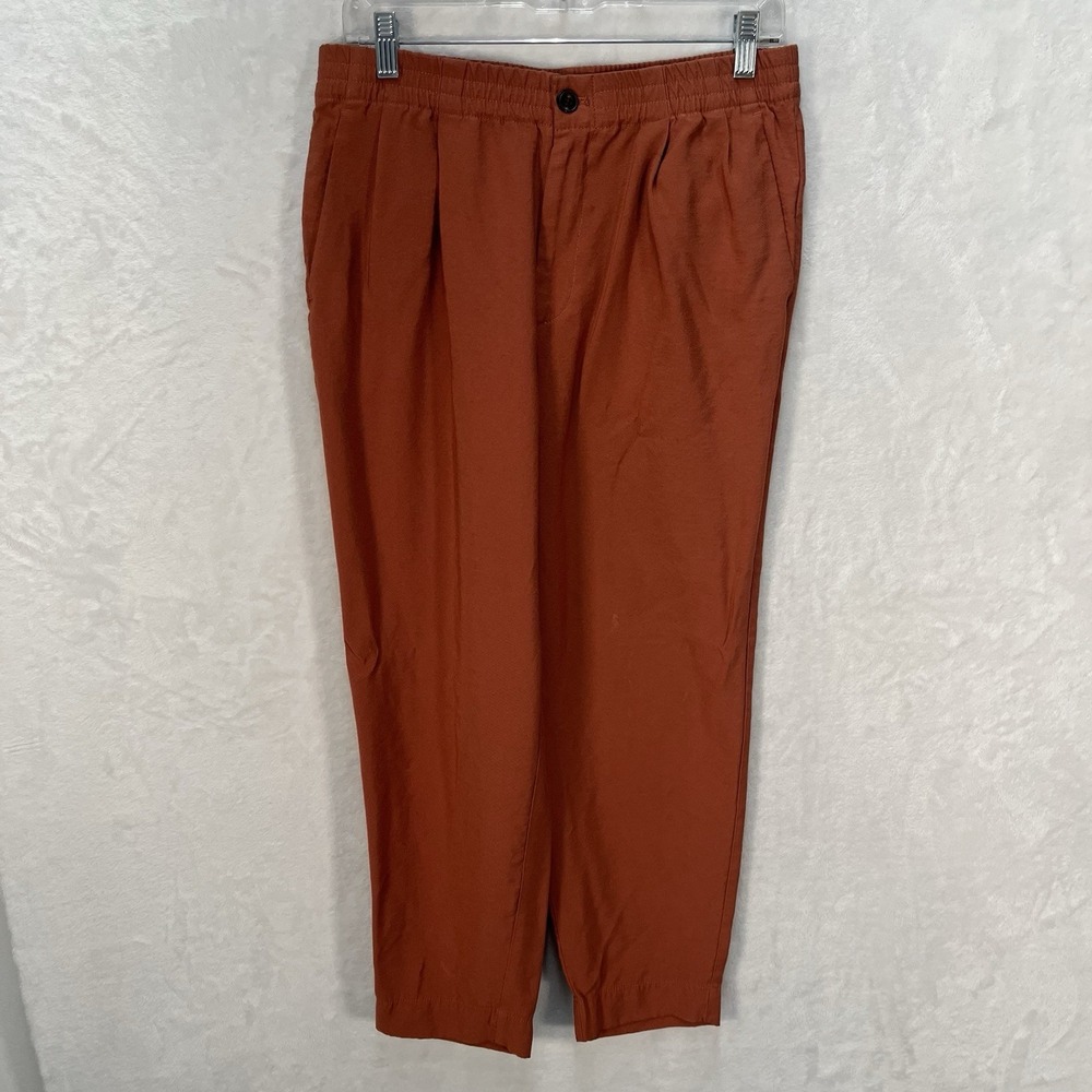 Madewell Tapered Elastic Waist Pants Womens Medium Casual Burnt Orange